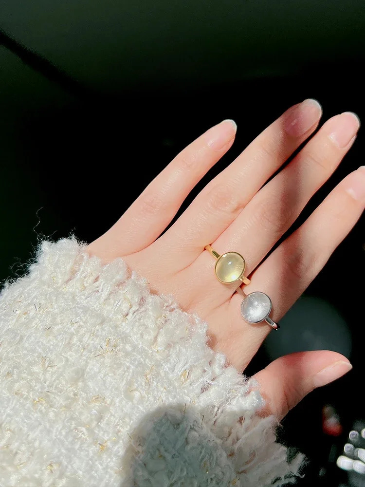 2024 Natural foam jade ring ordinary ring egg face high ice ring Chinese style comparable to jade exotic wedding 240805