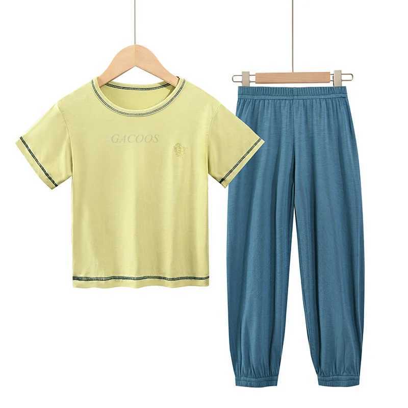 Summer Boys Solid Pajamas Children Sleepwear Teenage Modal Night Pajamas Clothes Suit Pijamas for Kids Girl 9 10 12 16 18 YearsW240716