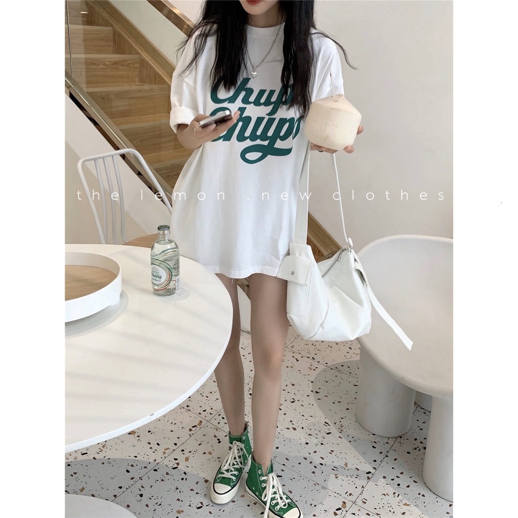 Summer Ins Fashion Letter Printing Loose Medium Length Top Large Short Sleeve T-shirt Women's New Style