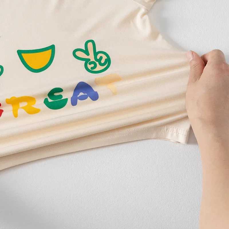 Childrens modular pajama set summer thin short sleeved chiffon dress suitable for boys and girlsW240716