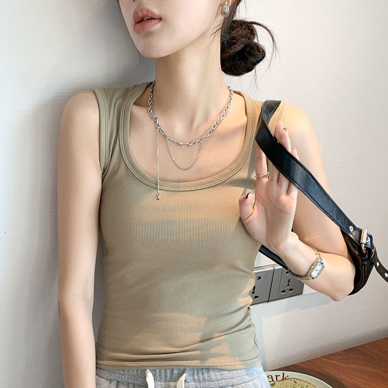 Shipped camisoles, vests, underwear, summer new style, slim fit base shirt, women's outerwear, sleeveless, versatile