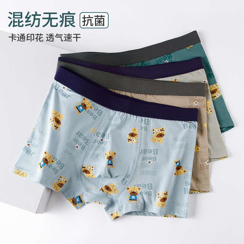 New Printed Men's High School Students, Four Cornered in Development Stage, Underwear for Male Students Shorts Men Designer Panties Boxers for Me