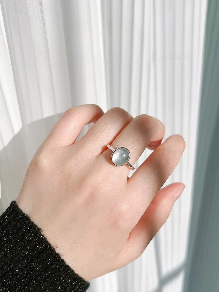 2024 Natural foam jade ring ordinary ring egg face high ice ring Chinese style comparable to jade exotic wedding 240805