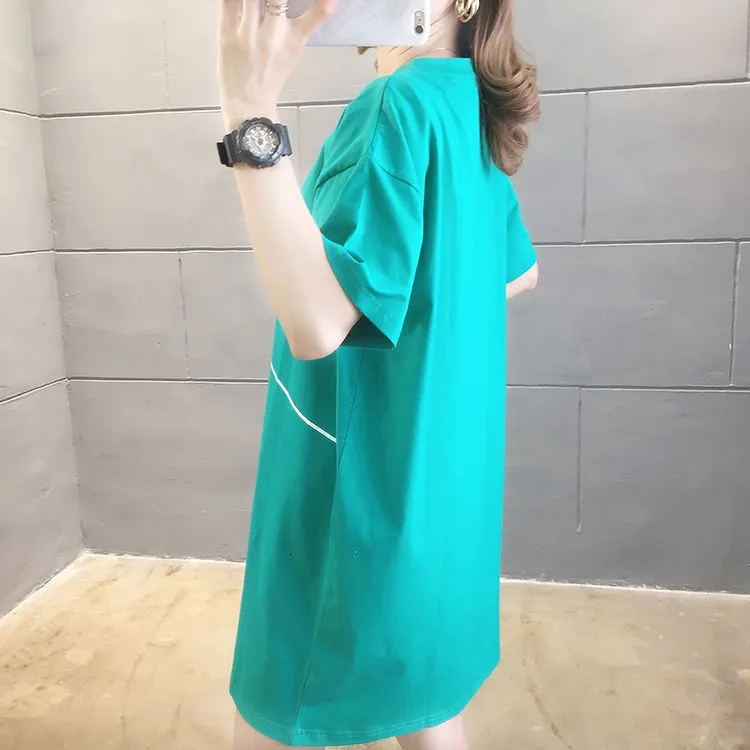 40-100KG Women Plus Size Mid-length Short Sleeve T-shirt C10387