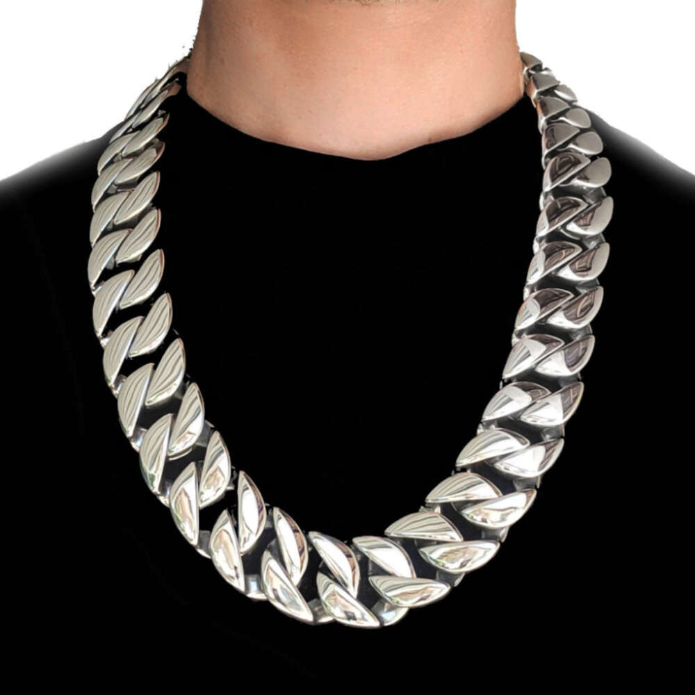 Top quality Mens 31mm Large Heavy Polished Stainless Steel Plated Gold sier Thick Chunky Cuban Curb Chain k Necklace Jewelry gift