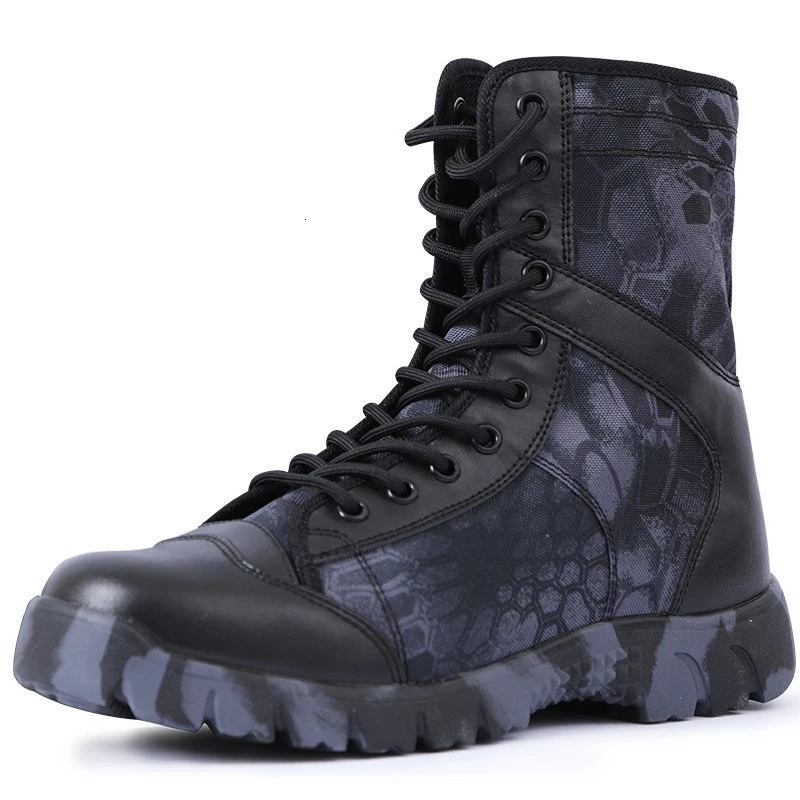 Men Boots Lace Up Waterproof Outdoor Botas Breathable Canvas Camouflage Tactical Combat Desert Ankle Shoes D139 240708