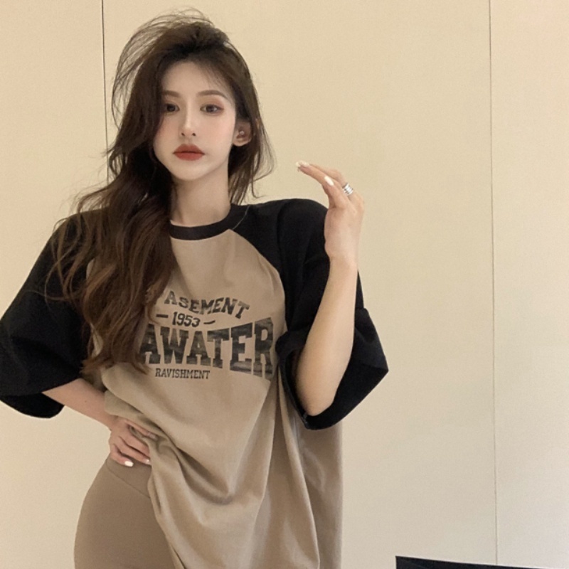 T-shirt Oversized 150kg Could Wear Korean KOL Summer Oversized Women Short Sleeve Plus Size T Shirt Fashion Loose Print Oversize Tops