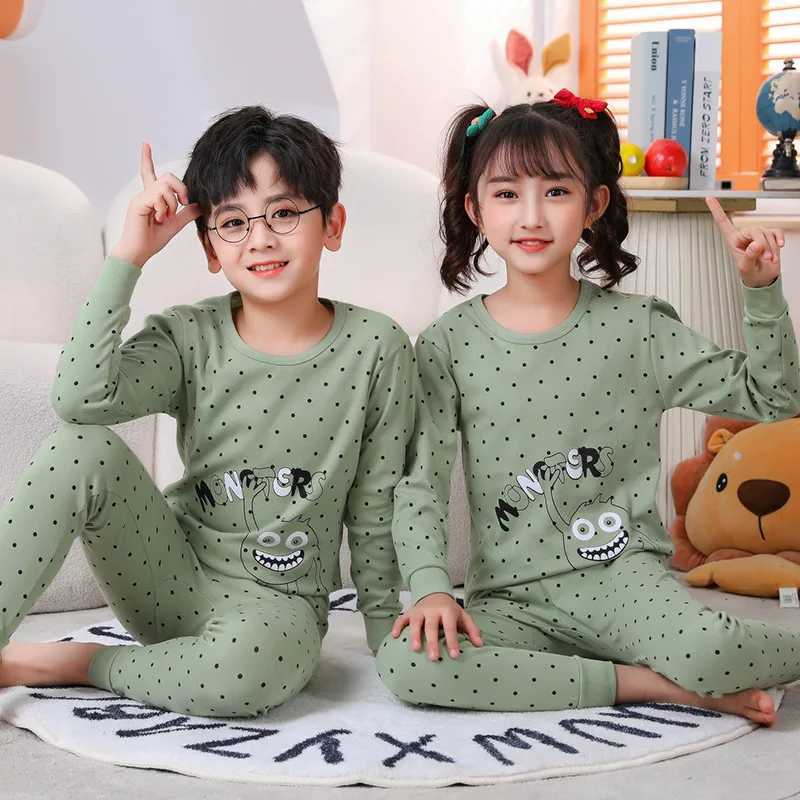 Spring and autumn baby girl clothing pajama set childrens pajamas childrens pajamas cotton pajamas childrens home clothing 4 6 8 10 12YW240716