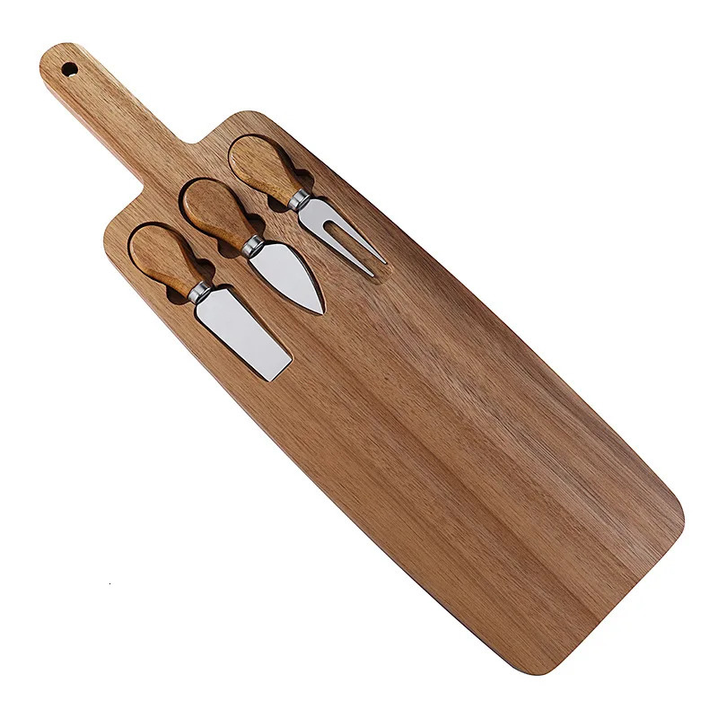 Acacia Cheese Board Set Knife Cutting Plate Steak 240717