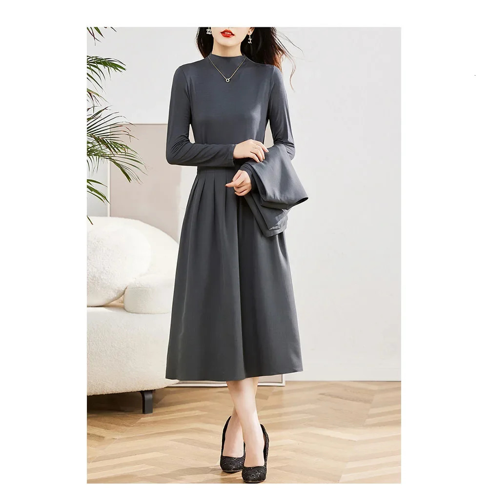 Autumn Fashion Vest Overlay Dress for Women Three Piece Set of Chinese Style Frog 240717