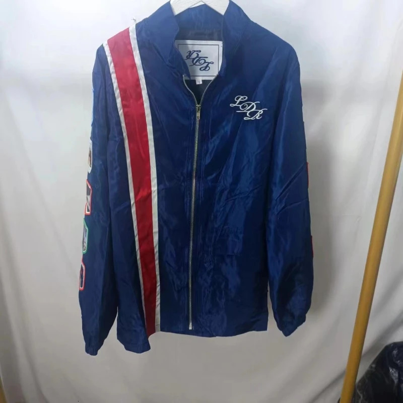 LDR Embroidery Patch Racing Jacket Commemorative Navy Blue Mens and Womens Lana Del TShirt Apparel 240719