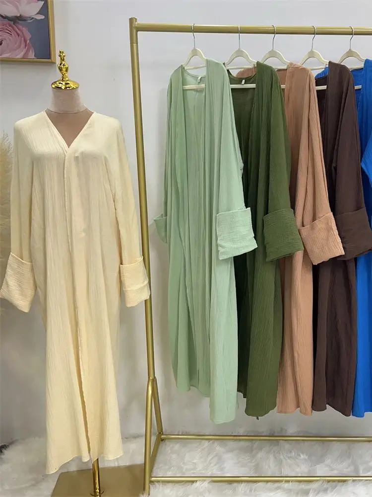Modest Kimono Abaya Dubai Muslim Sets Islam Kaftan Dresses Ka Robe Femme Musulmane Abayas For Women Caftan Marocain Djellaba 240712