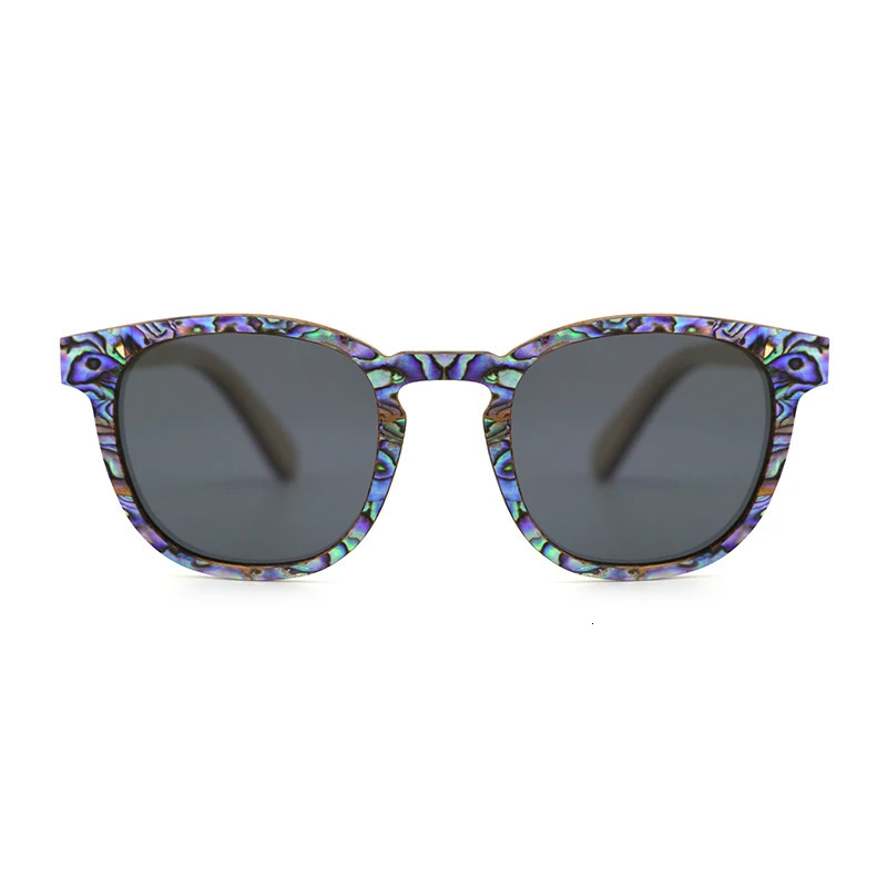 Drop Polarized Abalone Shell Sunglasses Women Square Frame Rim Wood Veneer Custom Wooden Sun Glasses 240711