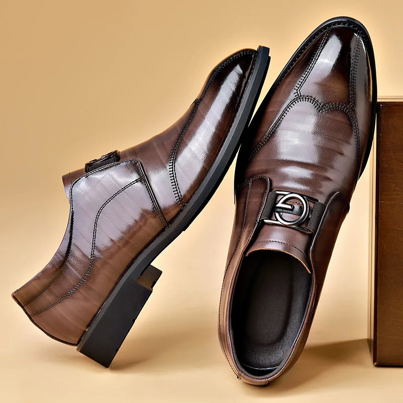 Men's Patent hot Leather Brogue Dress Shoes Formal Wedding Party Oxfords for Business & Office - 2024