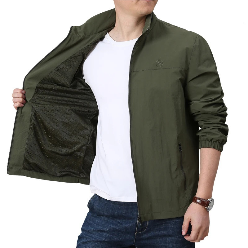 Autumn And Spring Mens Casual Jacket Outdoor Clothing Work Windproof Standing Collar Loose Baseball 240712