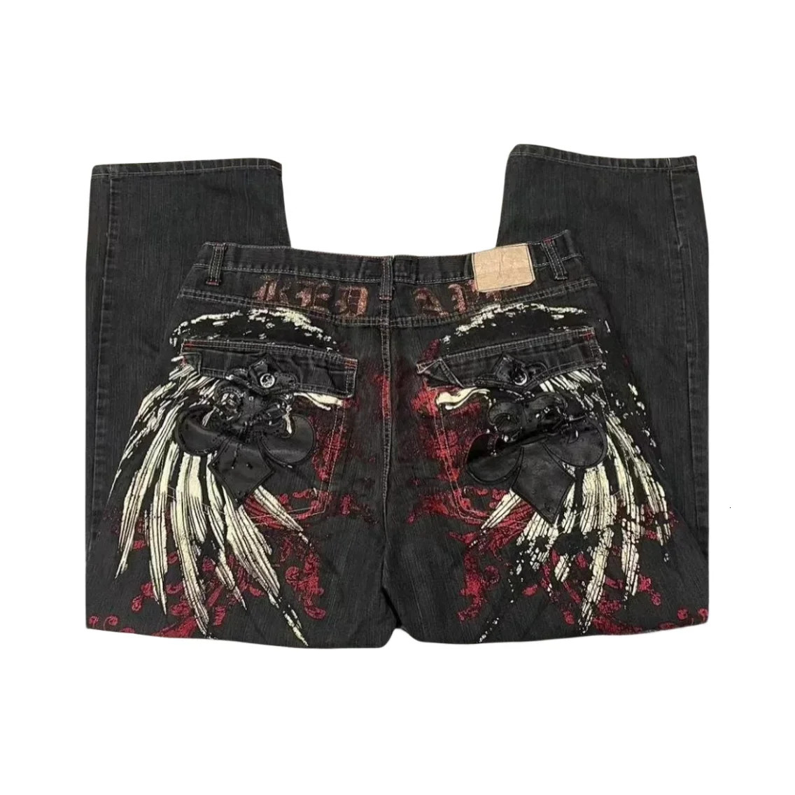 American Street Y2K Jeans Harajuku Hip Hop Retro oversize Graphic Printing Baggy Denim Pants Womens Goth Trend Wide Trouser 240717