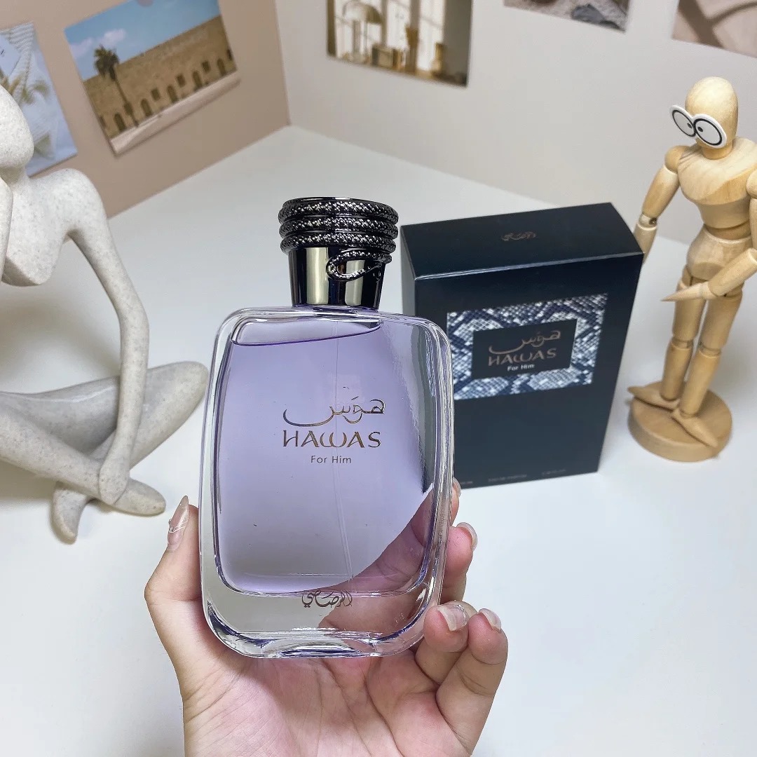 Rasasi Hawas for Him Perfume 100ml Man Fragrance Eau De Parfum 3.3oz Long Lasting Smell Brand EDP Men Cologne Spray Male Body Mist High Quality Fast D