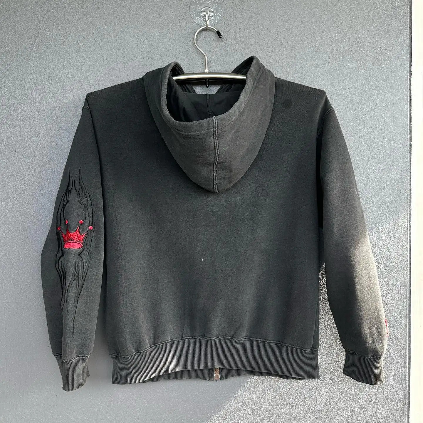 Streetwear JNCO Zip Hoodie Y2K Harajuku Gothic Crown Embroidery Oversized Hoodie Mens Womens Gothic Jacket Clothes 240722