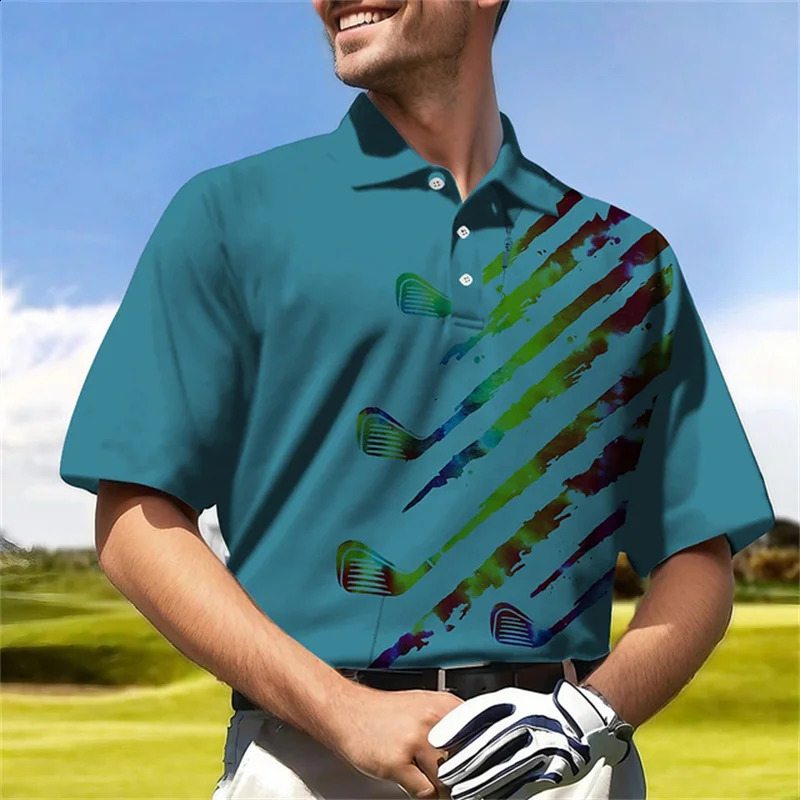 Golf Harajuku Polo Collar Short sleeved Sweatshirt Mens Polo Shirt Summer Comfortable and Breathable Casual Street Clothing 240816