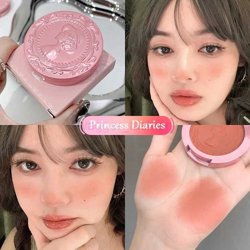 Embossed Blusher Matte Monochrome Natural Makeup Facial Cheek Contour Peach Blush Palette Powder Cosmetics Brightening RougeB240722