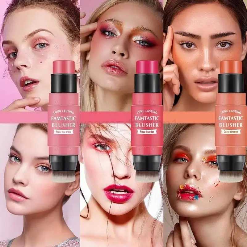 Blush Stick With Brush Double Head Blush Sticks Cream Blush Makeup For All Skin Tones 2 In 1 Double-head Blush And LipstickB240722