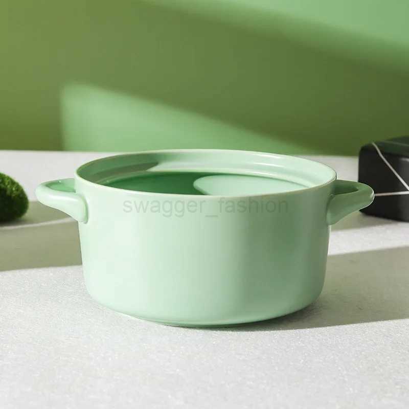 Panda Ceramic Bowl 800ml Covered Lamian Noodles Bowl Lovely Panda Instant Noodle Bowl Covered Double Ear Rice Bowl Soup Bowl SetB270723