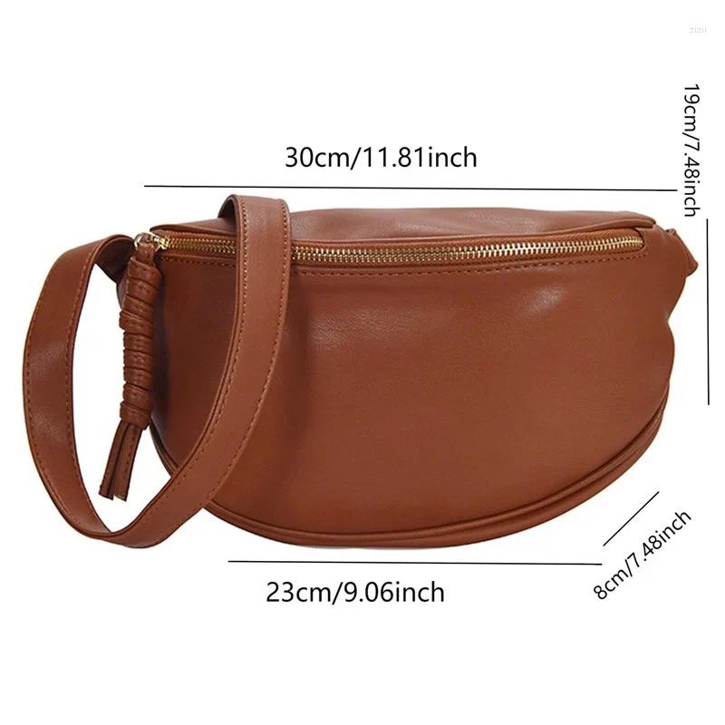 Shoulder Bags Fashion Women Waist Bag Fanny Pack Large Capacity Crossbody Chest Banana Leather Ladies Belt cdda 4