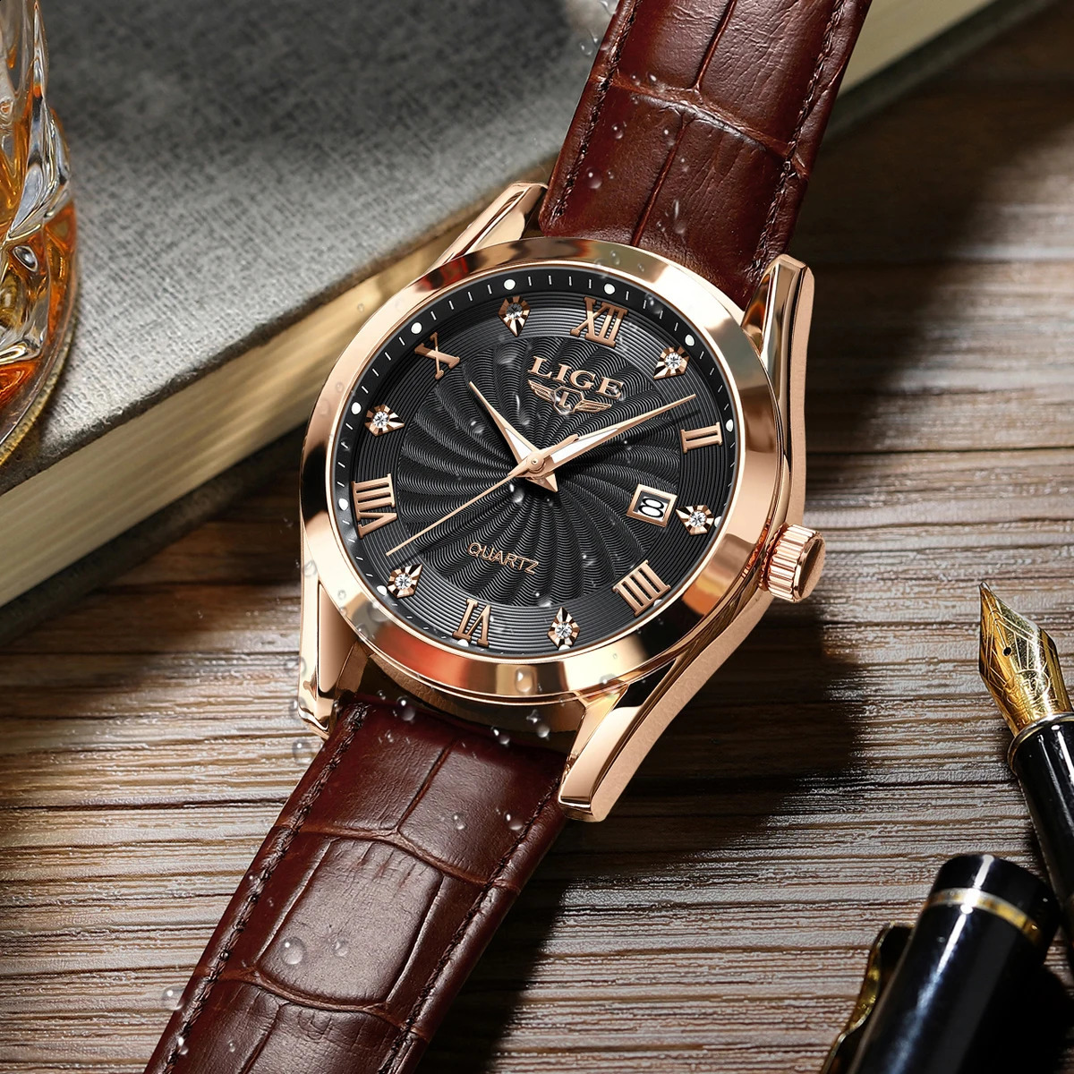 2024 LIGE Men Watches Waterproof Luminous Top Brand Luxury Leather Casual Sports Quartz Wristwatch Military Man Watch For 240716