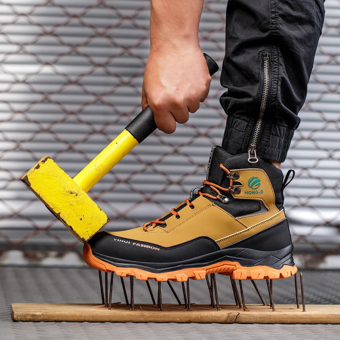 High Top Work Safety Shoes Men Safety Boots Anti-smash Anti-stab Work Shoes Sneakers Steel Toe Shoes Male Work Boot Indestructib 240718
