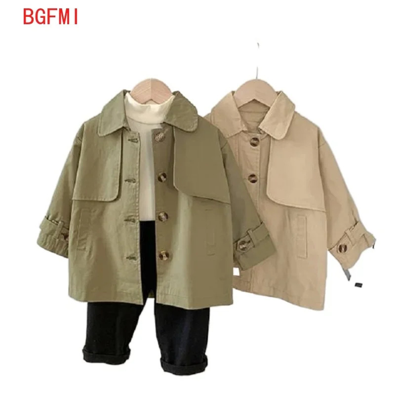 Fashion Baby Girl Boy Trench Cotton Infant Toddler Kid Windbreak Jacket Autumn Spring Child Dust Coat Baby Outwear Clothes 1-7Y 240711