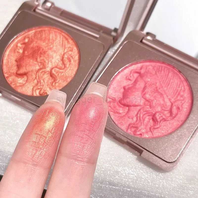 Highlighter Embossed Blush Glitter Facial Long-Lasting Shimmer Powder Pink Coral Rouged For Cheeks Eyeshadow Smooth CosmeticsB240722