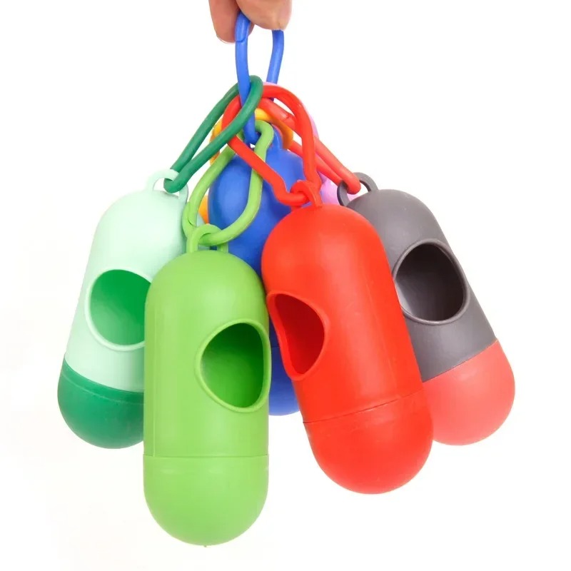 New Pet Waste Bag Dispenser for Dog Bag Holder Plastic Garbage Bag Dispenser Carrier Case Bullet Pet Dog Waste Poop Bags