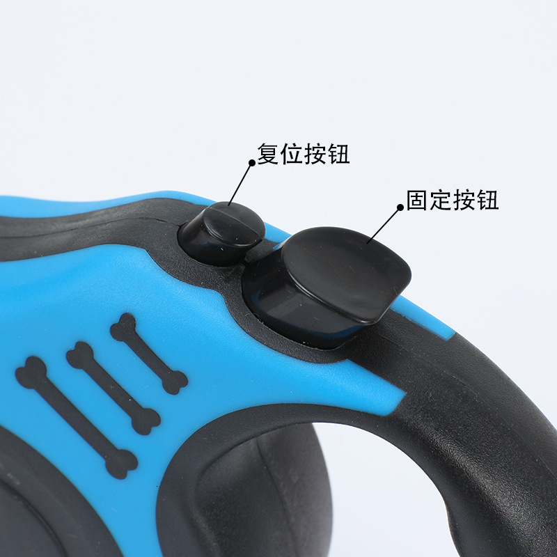 Pet leash with automatic retractable traction device, bone printed dog walking leash, 3m/5m pet supplies