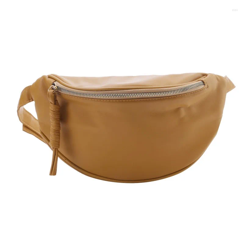 Shoulder Bags Fashion Women Waist Bag Fanny Pack Large Capacity Crossbody Chest Banana Leather Ladies Belt cdda 4