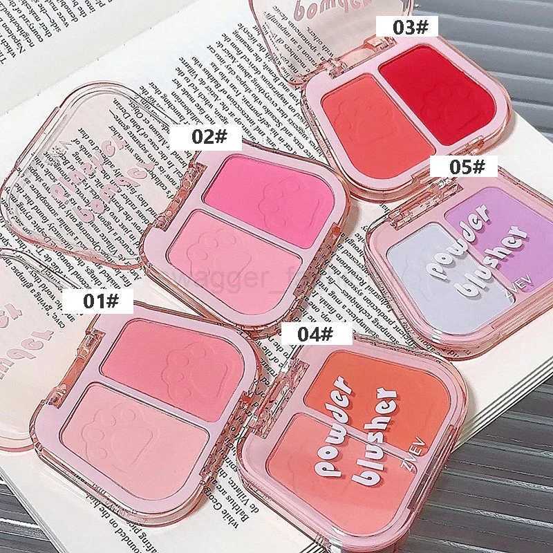 2-color Blush Palette Matte Natural Cheek Contour Peach Pink Red Nude Makeup Purple Expansion Contraction Blush Mineral PowderB240722