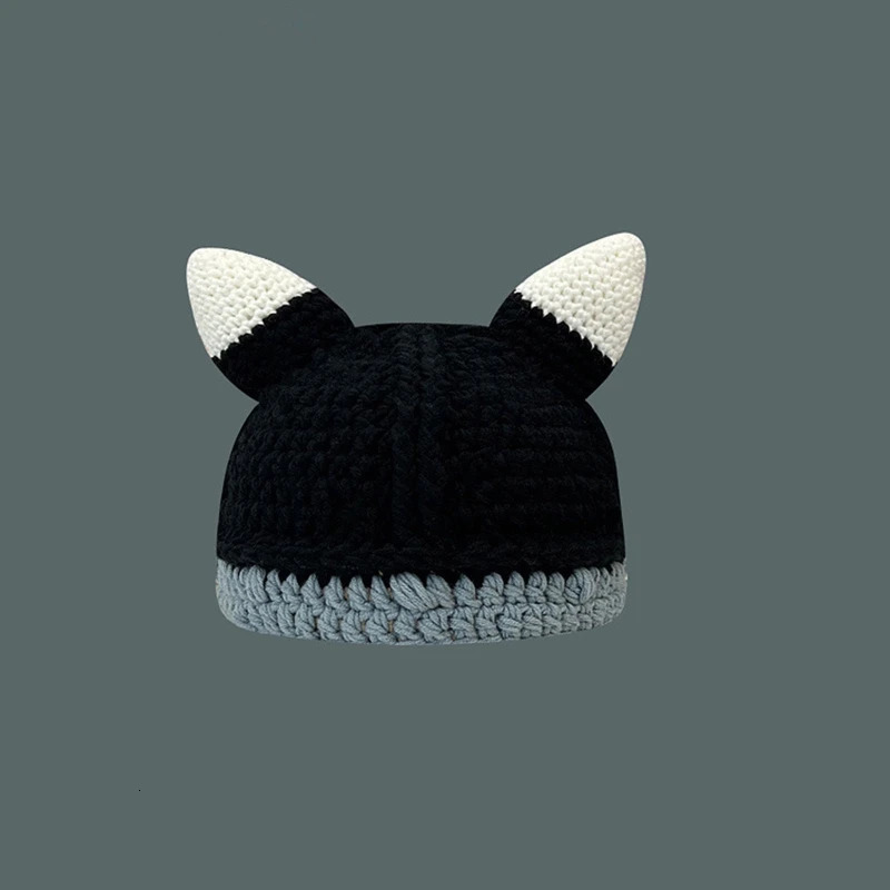 Cartoon Monster Shape Winter Hat Color Matching Media Pioneer Hats for Adult Knitted Keep Warm Hats Unisex Daily Wear 240715