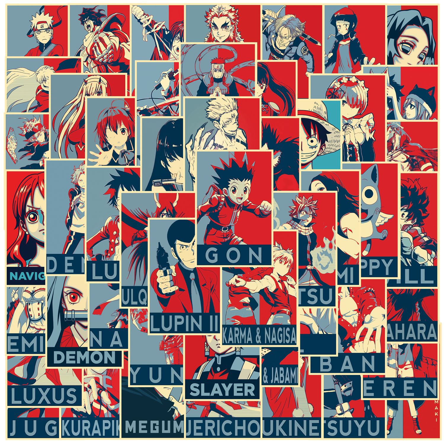 200pcs/lot Guitar Anime Poster Waterproof Stickers Cartoon DIY Graffiti Decals For Motorcycle Car Luggage iPad Phone Scooter Games Skateboard Notebook