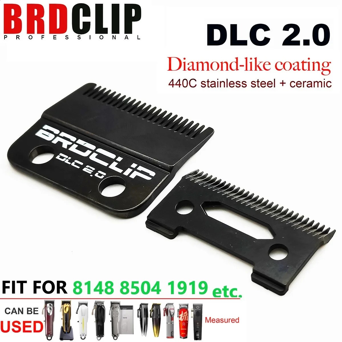BRDCLIP Professional Carbon Steel DLC Graphene Coated Hair Clipper Blade Rechargeable Hair Clipper Replacement Head Accessories 240712
