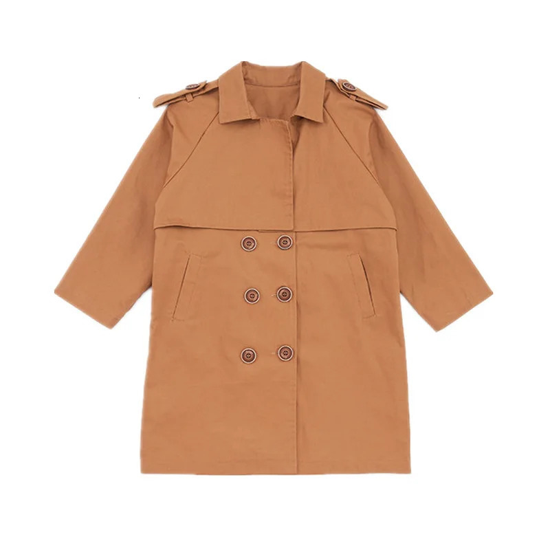 Vintage Trench Coat Baby Boys Windproof Jacket British Double Breasted Windbreaker with Waistbelt Turn-Down Collar Kids Clothes 240711