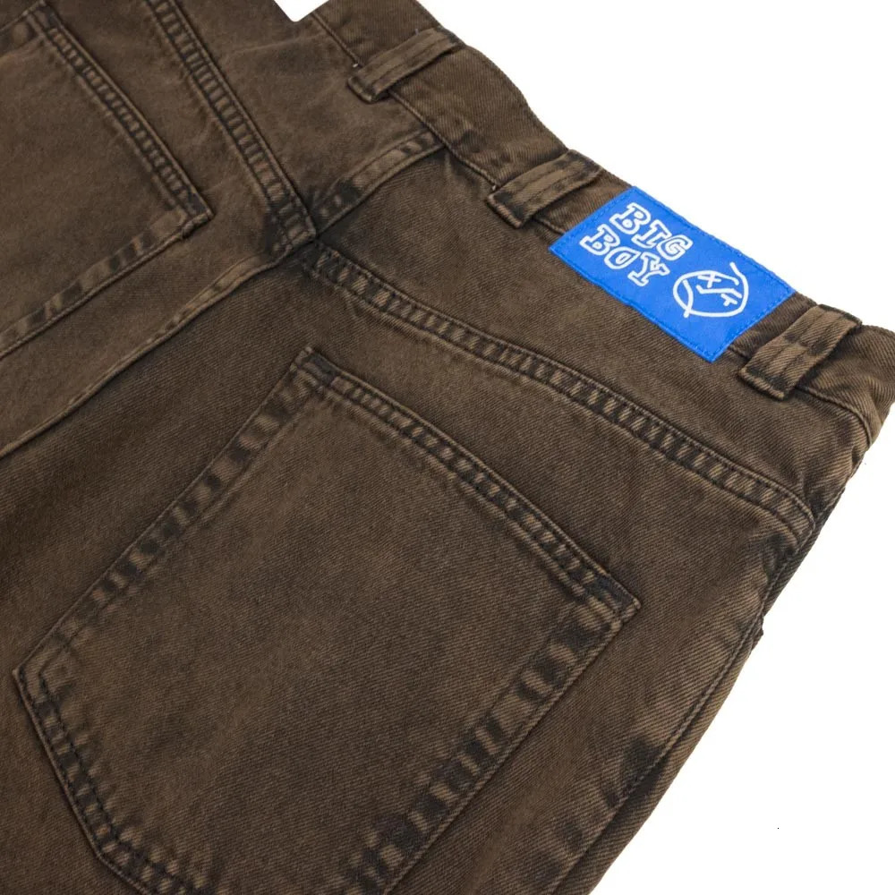 Polar Big Boy Baggy Jeans Y2k Pants Gothic Graphic Brown Cartoon Embroidery High Waist Harajuku Jeans Men Clothing 240716