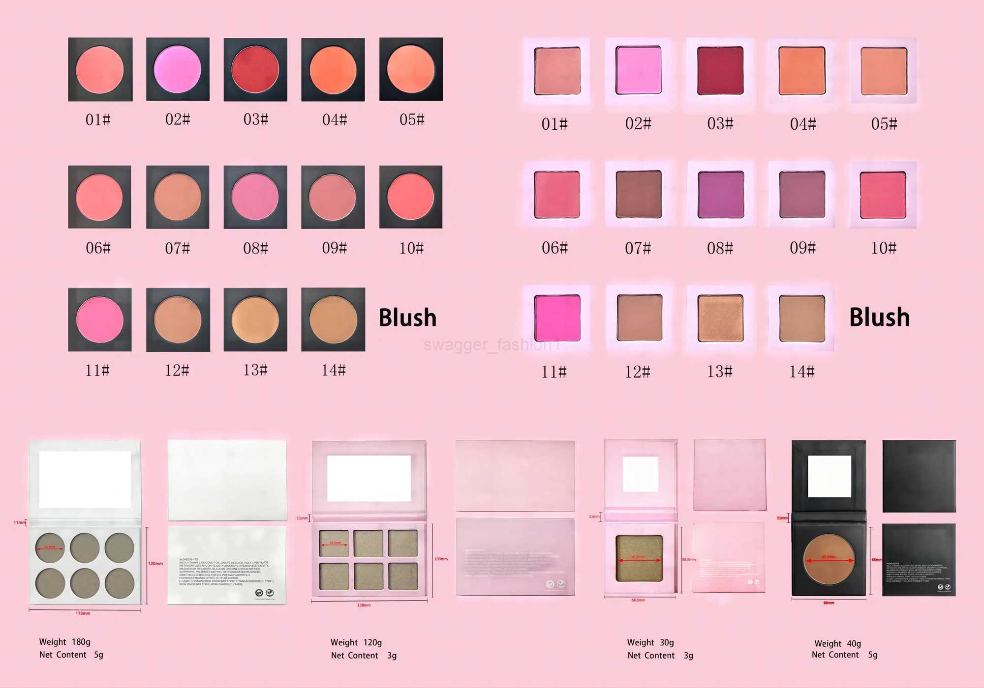 Pink Blush Powder Palette Custom Products Makeup Matte Waterproof Vegan Blushes Wholesale Items For Resale In Bulk 5pcsB240722
