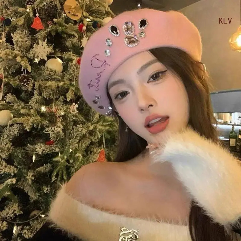 Trendy Decor Hat Girls Woman Painter Hat Autumn Winter Windproof Painter Hat French Hat for Winter 240715