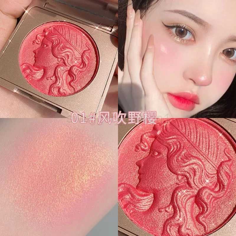 Monochrome Powder Blusher Relief Natural Shimmery Finish Makeup Blush Contour And Highlighter Palette Brightening BlushsB240722