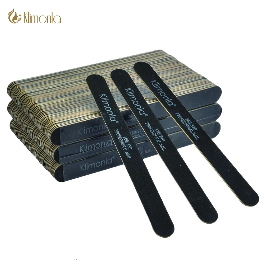 510 20 pcs Wooden Nail File 100180240320 Black Sandpaper Buffer Professional Nail Files Pedicure Manicure Polishing Tools 240713