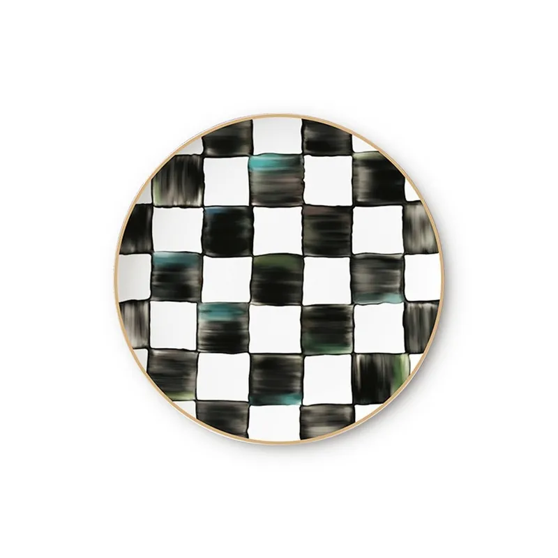 Export black and white pork ribs porcelain plate dessert plate Christmas tableware set dessert ceramic plate