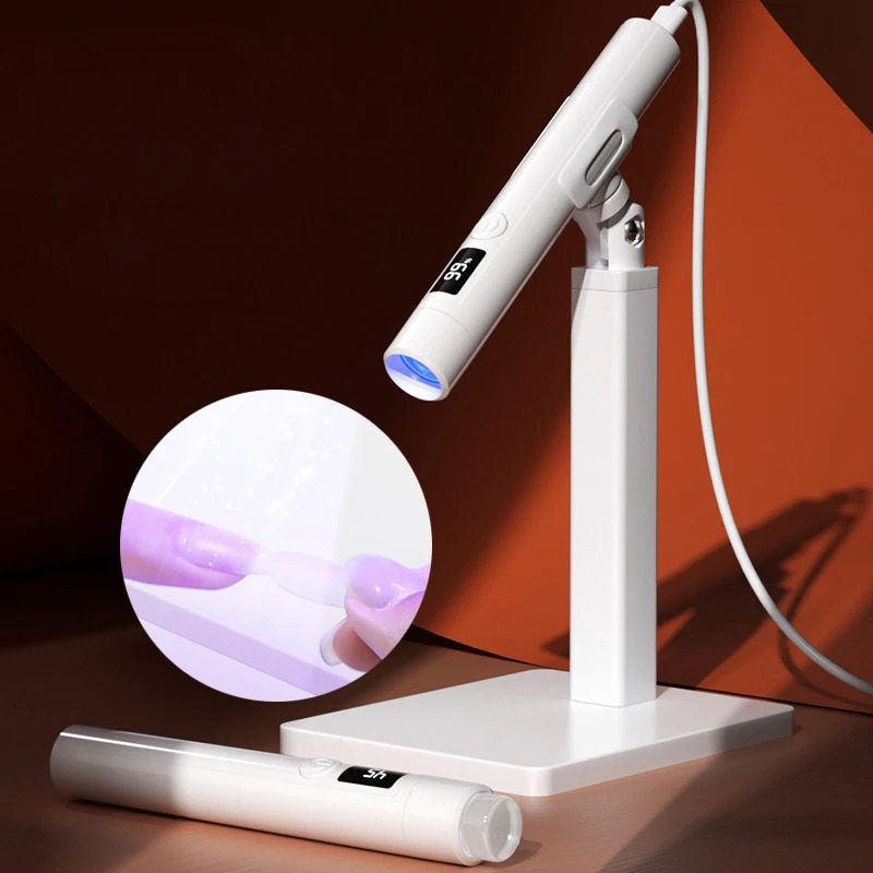 Portable Mini LED Nail Lamp Rechargeable UV Led Lamp for Nails Quick Gel Dry UV Nail Art Tool Light With Bracket 240713