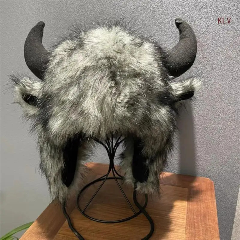 and Warm Cotton Leifeng Hat with Furry Decoration Perfect for Outdoor Activities Adults Women Men Ear Cotton Hat 240715