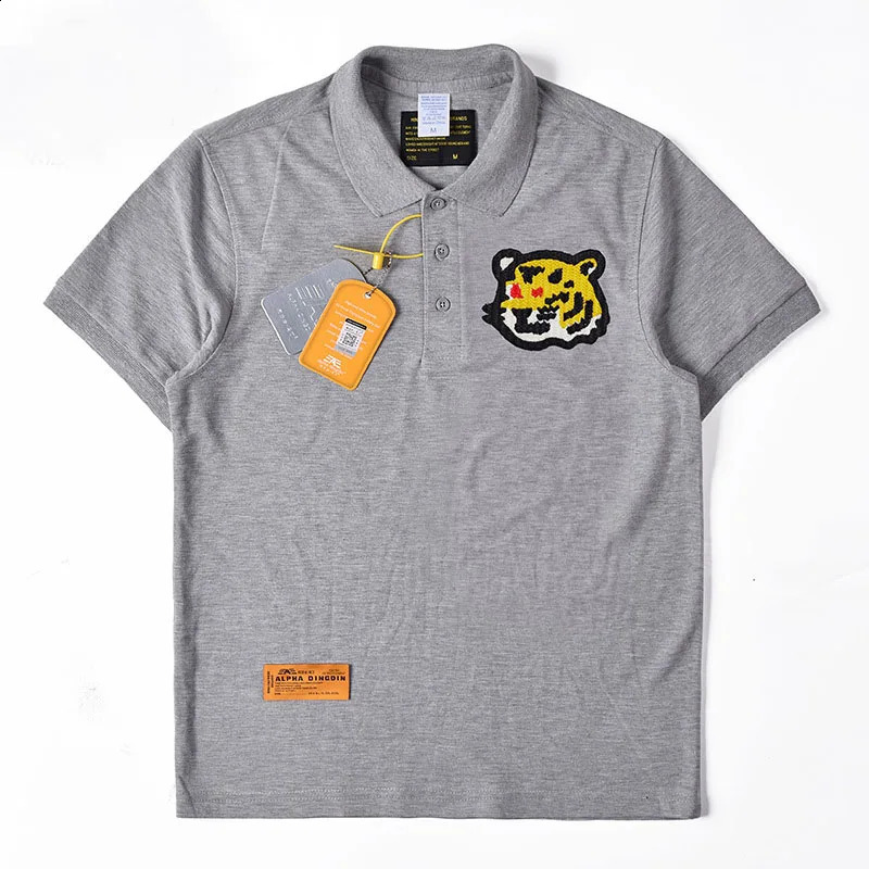 Mens Polo Shirt Tiger Head Embroidery Short Sleeved T-shirt Summer Lapel Half Sleeve T shirts for Male 240712