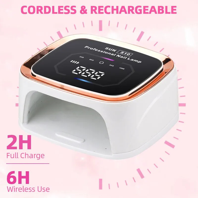 36LEDS Rechargeable UV LED Nail Lamp Professional Cordless Gel Polish Drying Lamp For Manicure With Built-in Battery Nail Art 240713