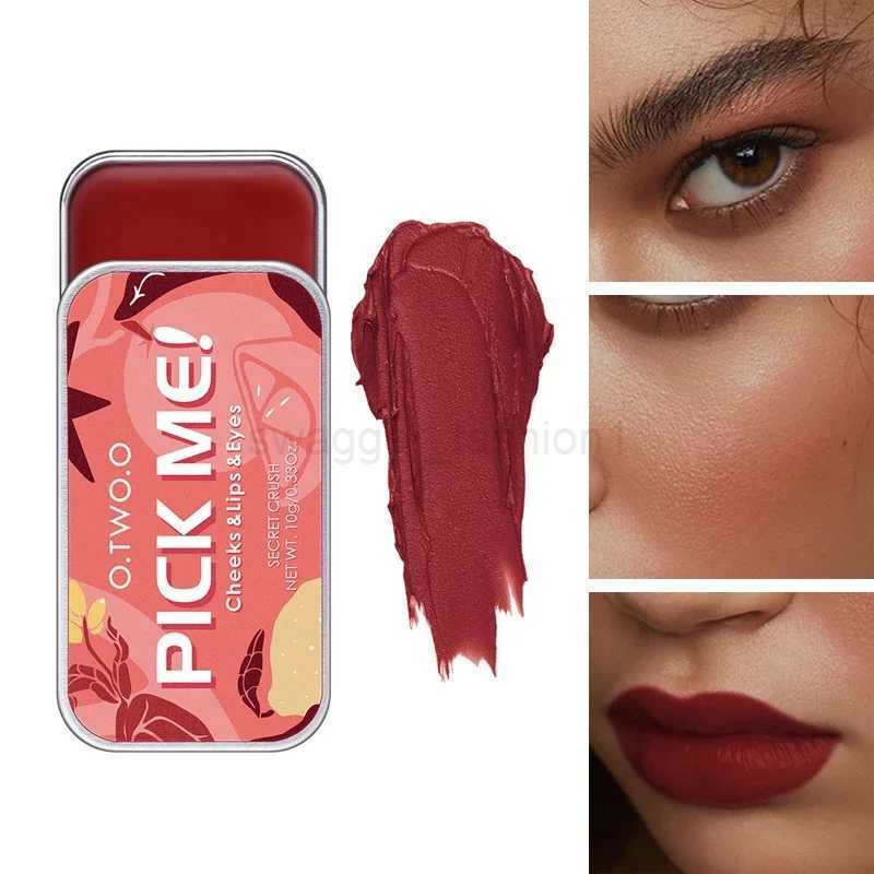 3 In 1 Makeup Clay Lipstick Blush Soap Eyeshadow Palette Waterproof Lip soap Matte Nude Lip Tint Face Blush CosmeticsB240722